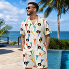 Real-life photo of someone wearing Men's Par Pickets Custom Face Shirt & Shorts Set — custom faces printed all-over