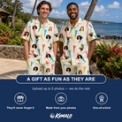 Friends in matching Men's Par Pickets Custom Face Shirt & Shorts Set — a group gift photo