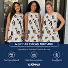 Friends in matching Women's Pin High Custom Face Tank Dress — a group gift photo