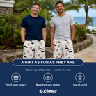 Friends in matching Men's Tee Hee Custom Face Beach Shorts — a group gift photo