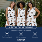Friends in matching Women's Tee Hee Custom Face V-Neck Dress — a group gift photo