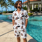 Real-life photo of someone wearing Men's Tee Hee Custom Face Shirt & Shorts Set — custom faces printed all-over