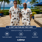 Friends in matching Men's Tee Hee Custom Face Shirt & Shorts Set — a group gift photo