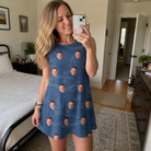 Real-life photo of someone wearing Women's Putt Pursuit Custom Face Tank Dress — custom faces printed all-over