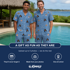 Friends in matching Men's Clubhouse Crossfire Custom Face Shirt & Shorts Set — a group gift photo
