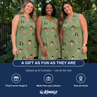 Friends in matching Women's Fairway Flair Custom Face V-Neck Dress — a group gift photo