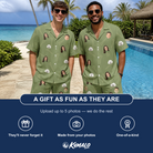 Friends in matching Men's Fairway Flair Custom Face Shirt & Shorts Set — a group gift photo