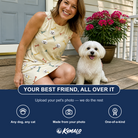 Friends in matching Women's Chewsy Chompers Custom Dog Face Tank Dress — a group gift photo