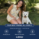 Friends in matching Women's Chewsy Chompers Custom Dog Face V-Neck Dress — a group gift photo