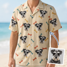 Man wearing Men's Chewsy Chompers Custom Dog Face Hawaiian Shirt — custom faces printed all-over