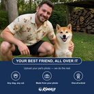 Friends in matching Men's Chewsy Chompers Custom Dog Face Polo Shirt — a group gift photo