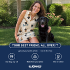 Friends in matching Women's Knotty Companions Custom Dog Face V-Neck Dress — a group gift photo