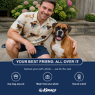 Friends in matching Men's Knotty Companions Custom Dog Face Polo Shirt — a group gift photo