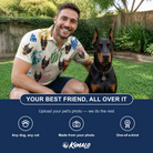 Friends in matching Men's Bandana Banter Custom Dog Face Polo Shirt — a group gift photo