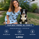 Friends in matching Women's Rubber Rover Custom Dog Face Off-Shoulder Dress — a group gift photo