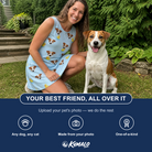 Friends in matching Women's Rubber Rover Custom Dog Face Tank Dress — a group gift photo