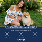 Friends in matching Women's Tail Tales Custom Dog Face Off-Shoulder Dress — a group gift photo