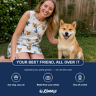 Friends in matching Women's Tail Tales Custom Dog Face Tank Dress — a group gift photo