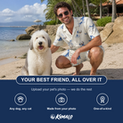 Friends in matching Men's Tail Tales Custom Dog Face Shirt & Shorts Set — a group gift photo