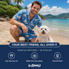 Friends in matching Men's Waggle Wafers Custom Dog Face Shirt & Shorts Set — a group gift photo