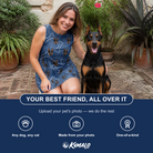Friends in matching Women's Canine Crunch Custom Dog Face Tank Dress — a group gift photo