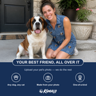 Friends in matching Women's Canine Crunch Custom Dog Face V-Neck Dress — a group gift photo