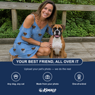 Friends in matching Women's Pooch Porches Custom Dog Face Off-Shoulder Dress — a group gift photo