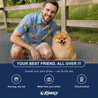Friends in matching Men's Pooch Porches Custom Dog Face Polo Shirt — a group gift photo