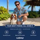 Friends in matching Men's Pooch Porches Custom Dog Face Shirt & Shorts Set — a group gift photo