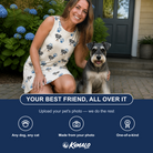 Friends in matching Women's Puppy Prints Custom Dog Face Tank Dress — a group gift photo
