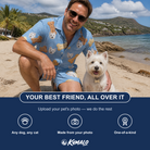 Friends in matching Men's Mutt Munchies Custom Dog Face Shirt & Shorts Set — a group gift photo