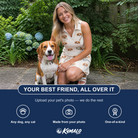 Friends in matching Women's Ruff Routes Custom Dog Face V-Neck Dress — a group gift photo