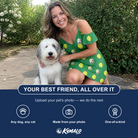 Friends in matching Women's Tennis Tails Custom Dog Face Off-Shoulder Dress — a group gift photo