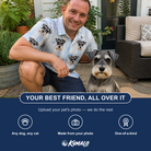 Friends in matching Men's Pup Pendants Custom Dog Face Polo Shirt — a group gift photo