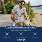 Friends in matching Men's Pup Pendants Custom Dog Face Shirt & Shorts Set — a group gift photo