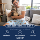Friends in matching Men's Pounce Patrol Custom Cat Face Beach Shorts — a group gift photo