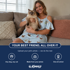 Friends in matching Women's Pounce Patrol Custom Cat Face Off-Shoulder Dress — a group gift photo