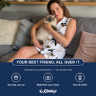Friends in matching Women's Clawful Feathers Custom Cat Face V-Neck Dress — a group gift photo