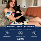 Friends in matching Women's Catnap Cabins Custom Cat Face Off-Shoulder Dress — a group gift photo