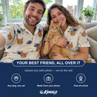 Friends in matching Women's Mouse Mêlée Custom Cat Face Hawaiian Shirt — a group gift photo
