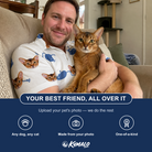 Friends in matching Men's Mouse Mêlée Custom Cat Face Polo Shirt — a group gift photo