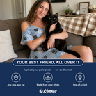 Friends in matching Women's Toe Bean Trail Custom Cat Face Off-Shoulder Dress — a group gift photo