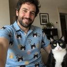 Selfie with the pet whose face is printed all over this Men's Toe Bean Trail Custom Cat Face Polo Shirt