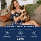 Friends in matching Women's Mewsed Charm Custom Cat Face Off-Shoulder Dress — a group gift photo