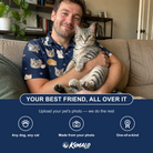 Friends in matching Men's Mewsed Charm Custom Cat Face Polo Shirt — a group gift photo