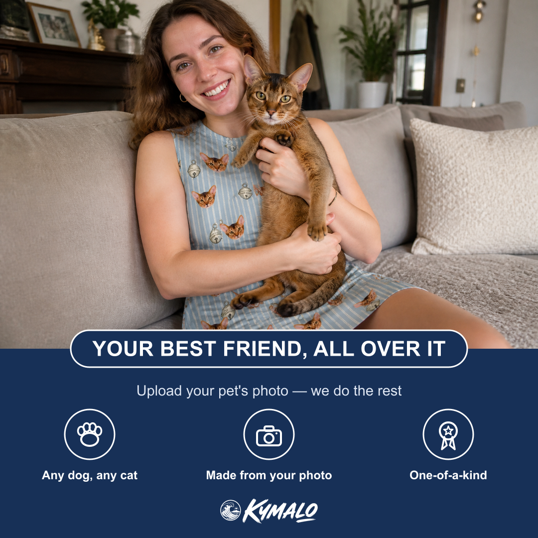 Friends in matching Women's Purrcussion Pings Custom Cat Face Tank Dress — a group gift photo