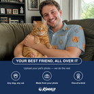 Friends in matching Men's Purrcussion Pings Custom Cat Face Polo Shirt — a group gift photo