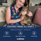 Friends in matching Women's Yarn Yowls Custom Cat Face V-Neck Dress — a group gift photo