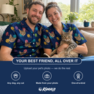 Friends in matching Women's Yarn Yowls Custom Cat Face Hawaiian Shirt — a group gift photo