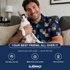 Friends in matching Men's Yarn Yowls Custom Cat Face Polo Shirt — a group gift photo